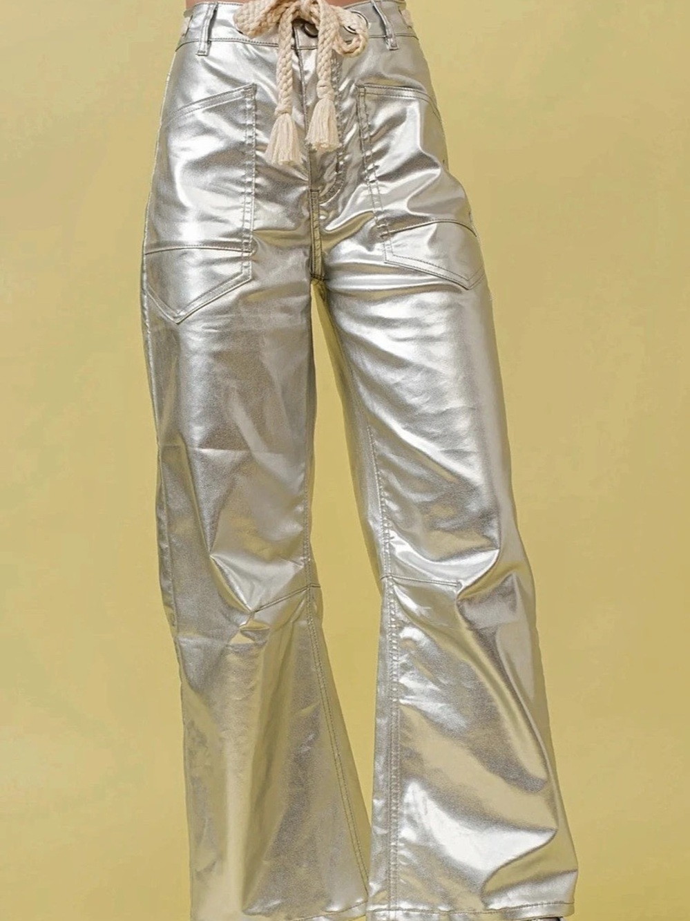 Metallic Wide Leg Pants Size Small NWT